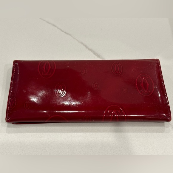 Cartier Happy Birthday Patent Leather Envelope Long wallet - Picture 2 of 16